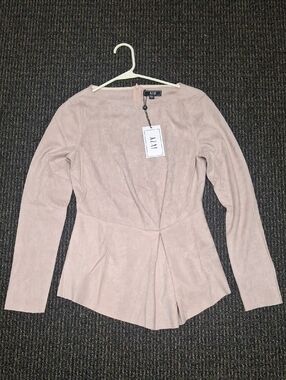 AZAI Women's Blush Suede-Look Blouse